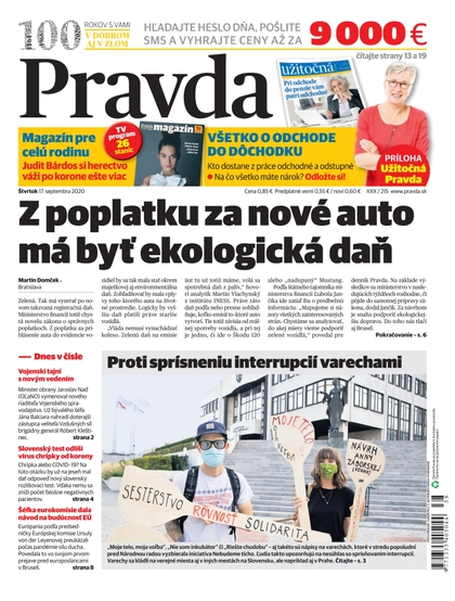 E-magazín Denník Pravda 17. 9. 2020 - OUR MEDIA SR a. s.