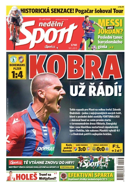 E-magazín Nedělní Sport - 20.9.2020 - CZECH NEWS CENTER a. s.