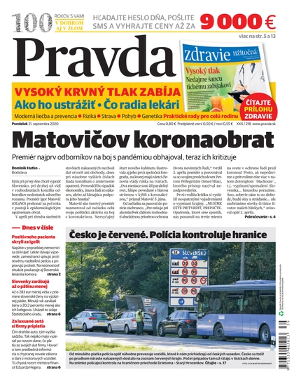 E-magazín Denník Pravda 21. 9. 2020 - OUR MEDIA SR a. s.
