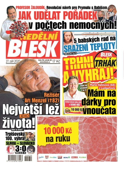 E-magazín Nedělní Blesk - 27.9.2020 - CZECH NEWS CENTER a. s.