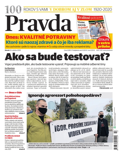 E-magazín Denník Pravda 20. 10. 2020 - OUR MEDIA SR a. s.