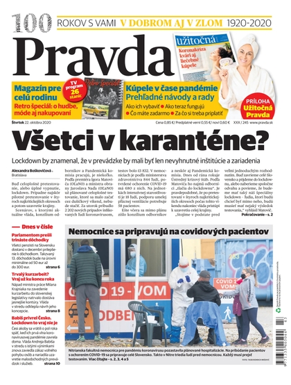 E-magazín Denník Pravda 22. 10. 2020 - OUR MEDIA SR a. s.