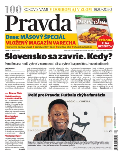 E-magazín Denník Pravda 23. 10. 2020 - OUR MEDIA SR a. s.