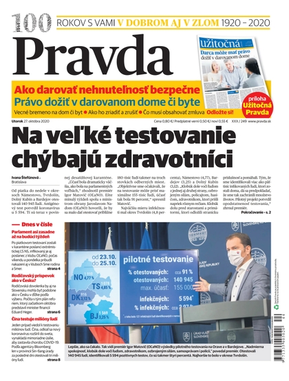 E-magazín Denník Pravda 27. 10. 2020 - OUR MEDIA SR a. s.