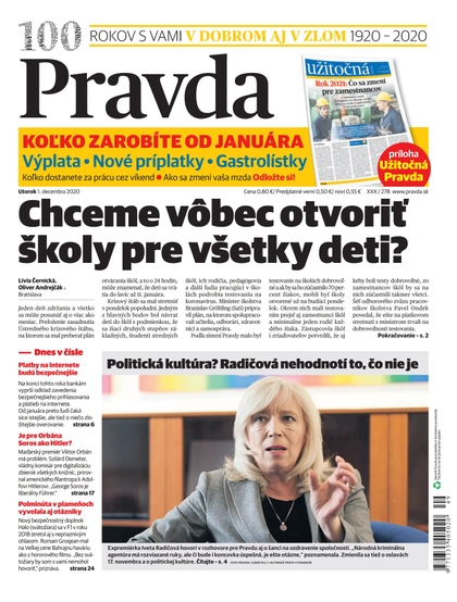 E-magazín Denník Pravda 1. 12. 2020 - OUR MEDIA SR a. s.