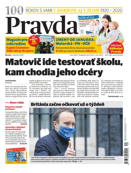 E-magazín Denník Pravda 3. 12. 2020 - OUR MEDIA SR a. s.