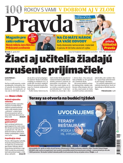 E-magazín Denník Pravda 22. 4. 2021 - OUR MEDIA SR a. s.
