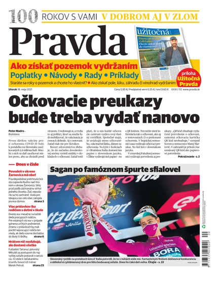 E-magazín Denník Pravda 18. 5. 2021 - OUR MEDIA SR a. s.