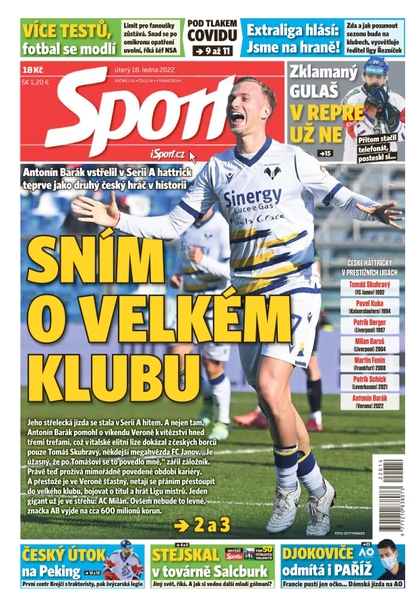 E-magazín Sport - 18.1.2022 - CZECH NEWS CENTER a. s.