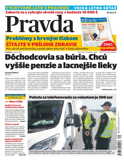 E-magazín Denník Pravda 1. 8. 2022 - OUR MEDIA SR a. s.