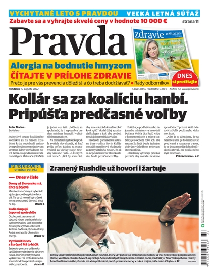 E-magazín Denník Pravda 15. 08. 2022 - OUR MEDIA SR a. s.