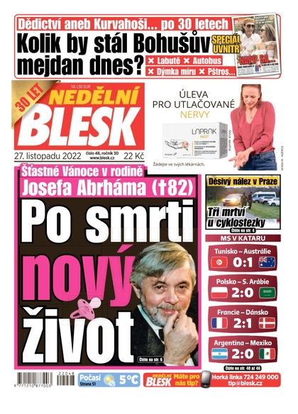 E-magazín Nedělní Blesk - 27.11.2022 - CZECH NEWS CENTER a. s.