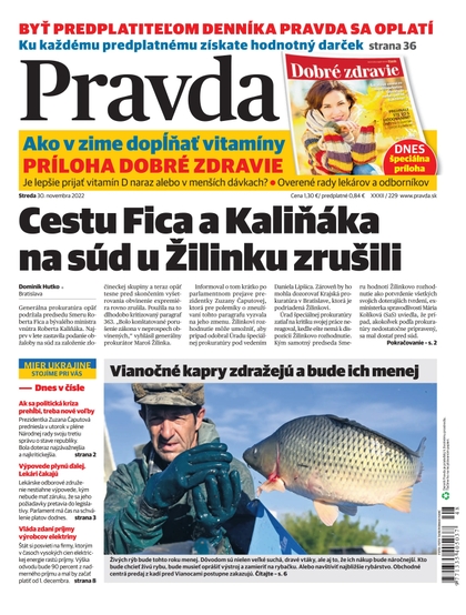 E-magazín Denník Pravda 30. 11. 2022 - OUR MEDIA SR a. s.