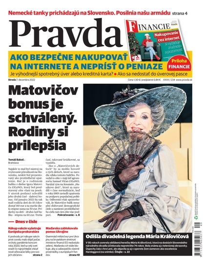 E-magazín Denník Pravda 7. 12. 2022 - OUR MEDIA SR a. s.