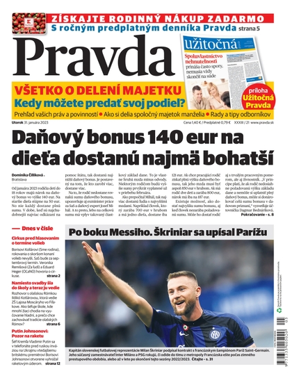 E-magazín Denník Pravda 31. 1. 2023 - OUR MEDIA SR a. s.