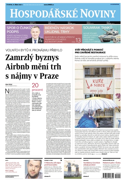E-magazín Hospodářské noviny - 15.10.2020 - Economia, a.s.