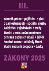 E-kniha Zákony III / 2025 - Zákoník práce, Pojištění, Sociální služby - Sbírka zákonů