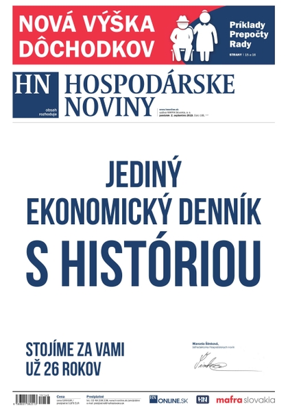 E-magazín Hospodárske noviny 02.09.2019 - MAFRA Slovakia, a.s.