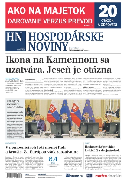 E-magazín Hospodárske noviny 22.08.2019 - MAFRA Slovakia, a.s.