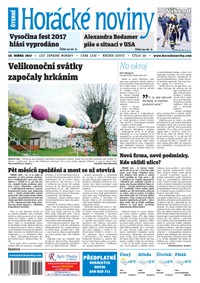E-magazín Horácké Noviny Úterý 18.4.2017 č. 030 - Horácké noviny
