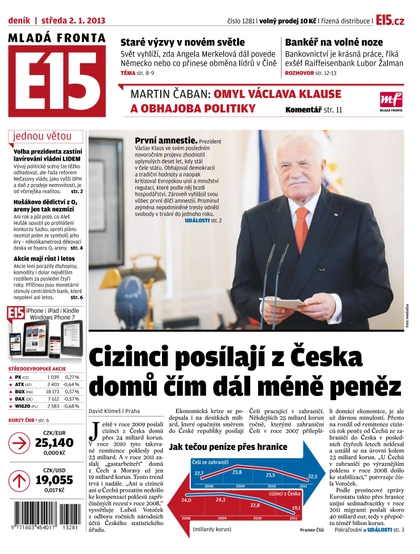 E-magazín E15 2.1.2013 - Czech Media Invest