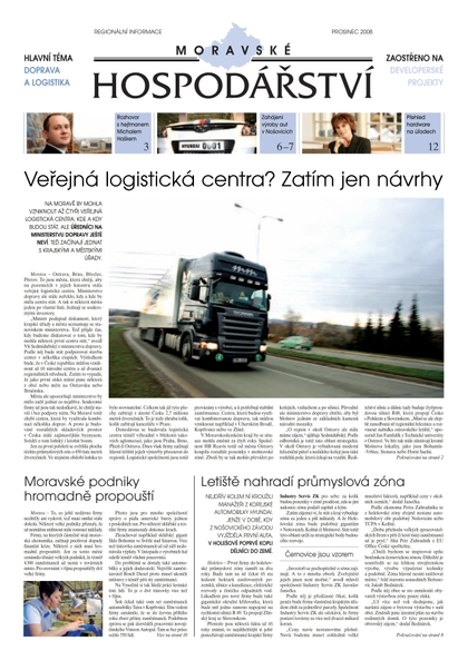 E-magazín MH prosinec 2008 - Magnus Regio, vydavatel Moravského hospodářství