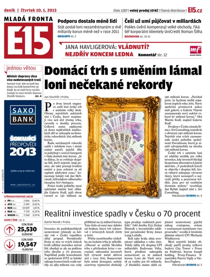 E-magazín E15 10.1.2013 - Czech Media Invest