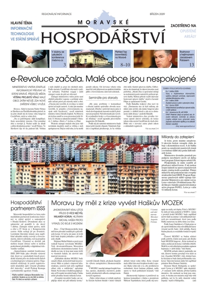 E-magazín MH březen 2009 - Magnus Regio, vydavatel Moravského hospodářství
