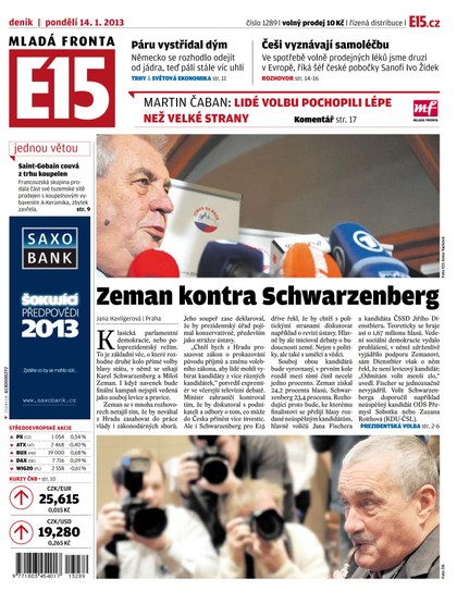 E-magazín 14.1.2013 E15 - Czech Media Invest