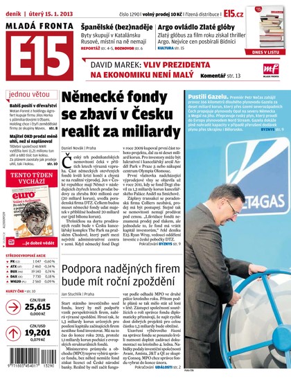 E-magazín E15 15.1.2013 - Czech Media Invest