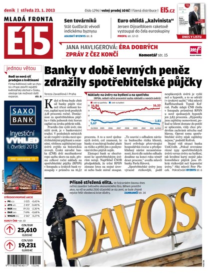 E-magazín E15 23.1.2013 - Czech Media Invest