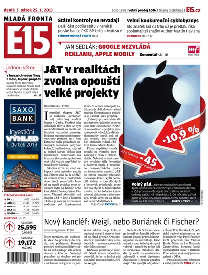 E-magazín E15 25.1.2013 - Czech Media Invest