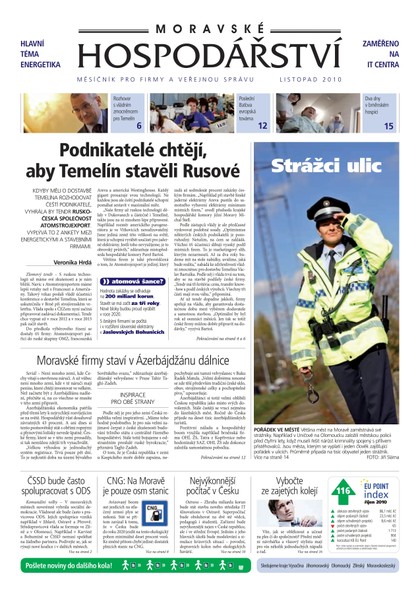 E-magazín MH listopad 2010 - Magnus Regio, vydavatel Moravského hospodářství