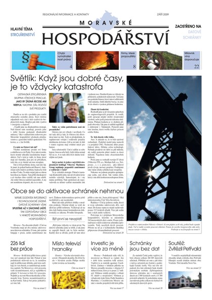 E-magazín MH září 2009 - Magnus Regio, vydavatel Moravského hospodářství