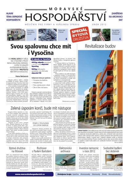 E-magazín MH leden únor 2012 - Magnus Regio, vydavatel Moravského hospodářství