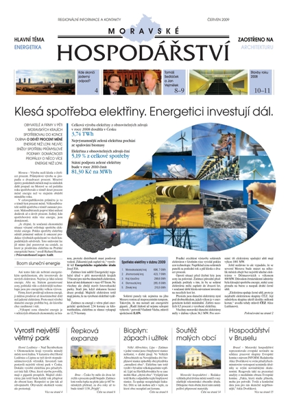 E-magazín MH červen 2009 - Magnus Regio, vydavatel Moravského hospodářství