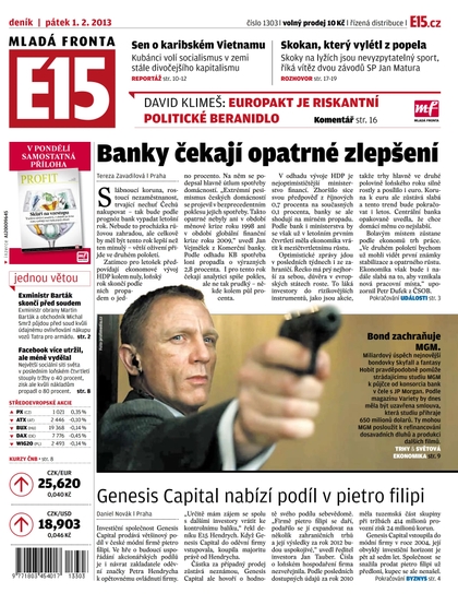 E-magazín E15 1.2.2013 - Czech Media Invest