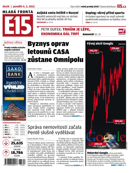 E-magazín E15 4.2.2013 - Czech Media Invest