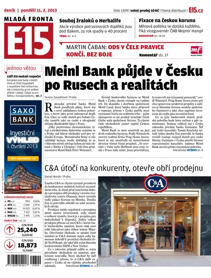 E-magazín E15 11.2.2013 - Czech Media Invest