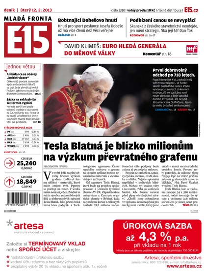 E-magazín E15 12.2.2013 - Czech Media Invest