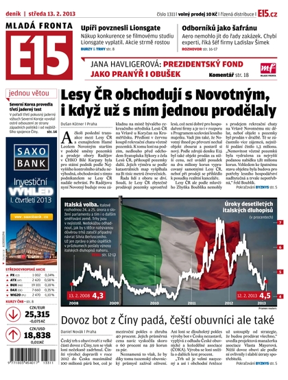 E-magazín E15 13.2.2013 - Czech Media Invest