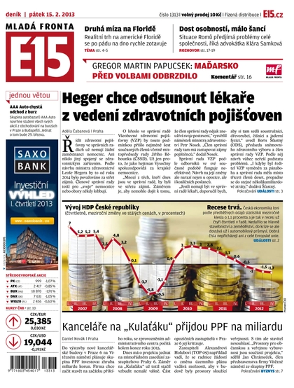E-magazín E15 15.2.2013 - Czech Media Invest