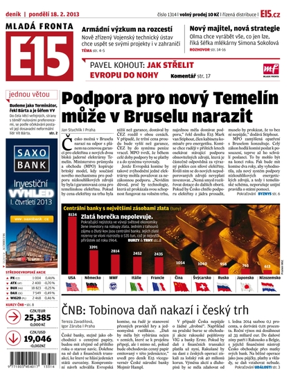 E-magazín E15 18.2.2013 - Czech Media Invest