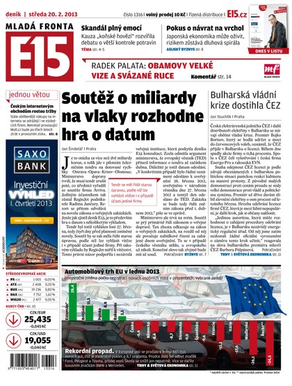 E-magazín 20.2.2013 E15 - Czech Media Invest