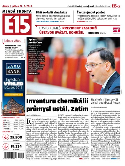 E-magazín E15 22.2.2013 - Czech Media Invest