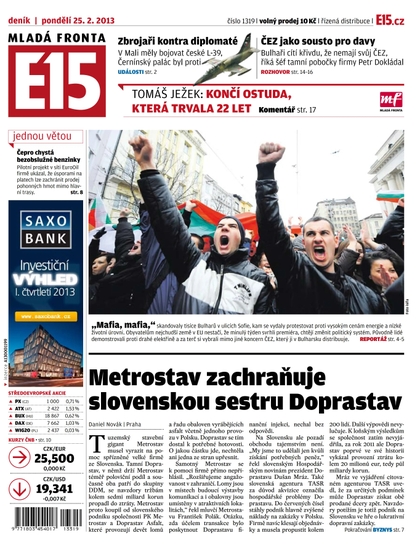 E-magazín E15 25.2.2013 - Czech Media Invest