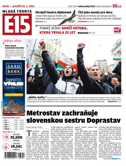 E-magazín E15 25.2.2013 - Czech Media Invest