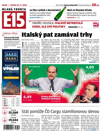 E-magazín E15 27.2.2013 - Czech Media Invest