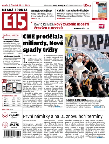 E-magazín E15 28.2.2013 - Czech Media Invest