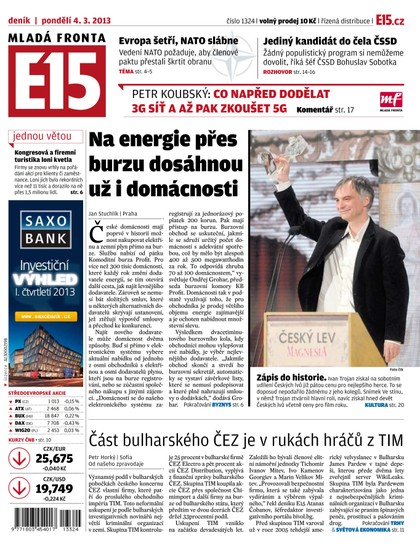 E-magazín E15 4.3.2013 - Czech Media Invest
